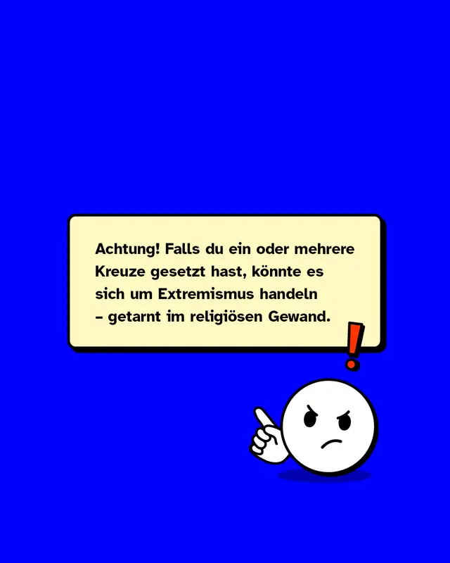 Warnhinweis: Wer ein oder mehrere Merkmale erkennt koennte es sich um Extremismus handeln der im religioesen Gewand getarnt ist.