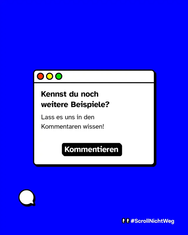 Aufforderung an die Community: Weitere Beispiele in den Kommentaren teilen.