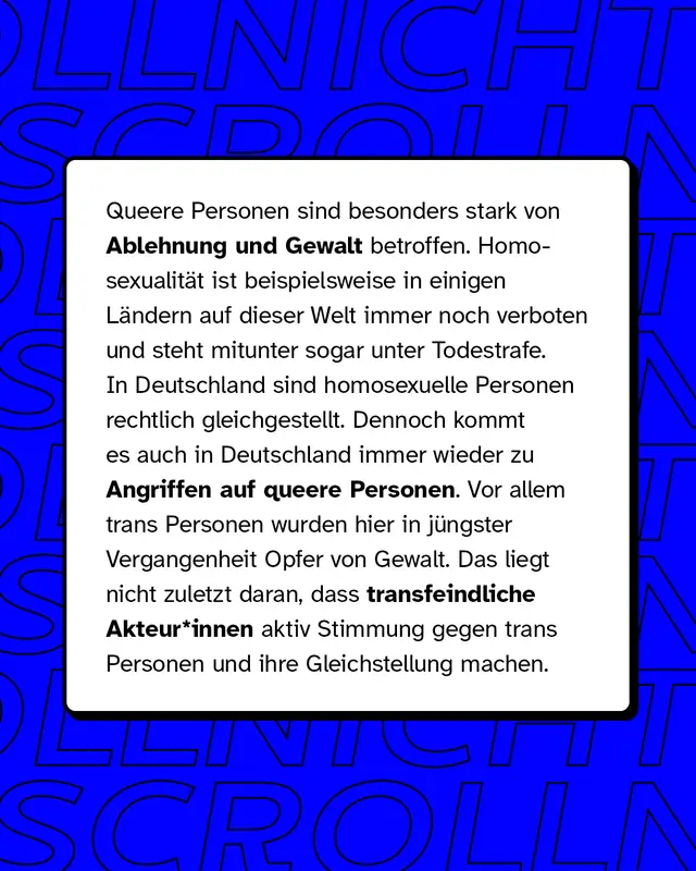 Queere Personen sind besonders stark von Ablehnung und Gewalt betroffen.