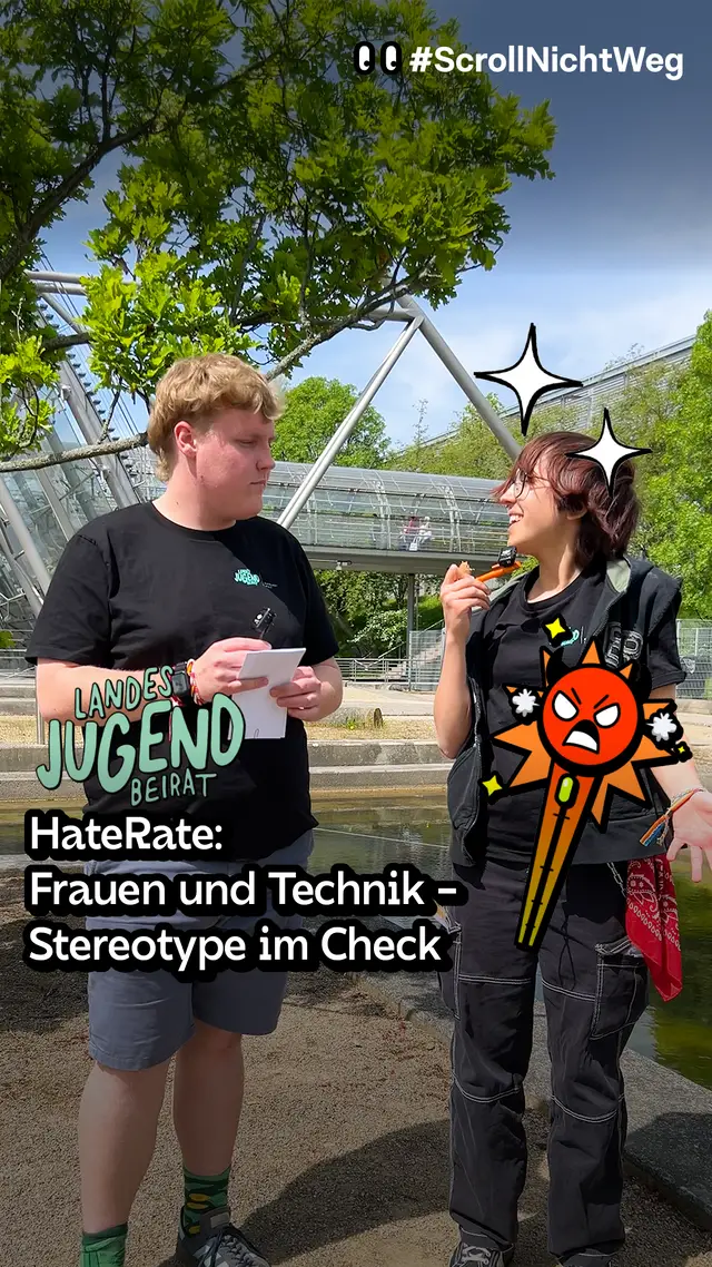 Video: HateRate mit Landesjugendbeirat: Frauen und Technik-Stereotype im Check