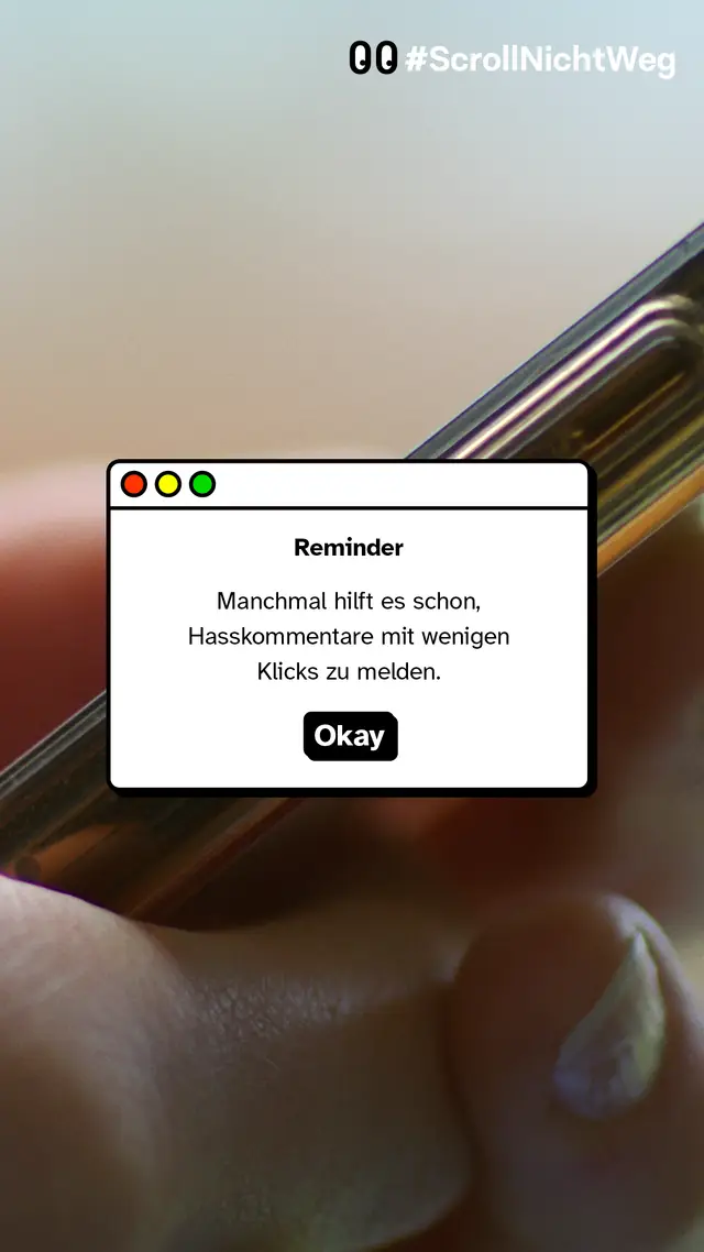 Reminder: Hass im Netz melden
