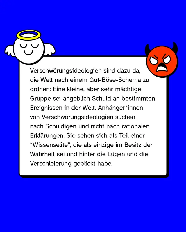 Ideologien sind dazu da, die Welt nach einem Gut-B&ouml;se-Schema zu ordnen: Eine kleine, aber sehr m&auml;chtige Gruppe sei angeblich Schuld an bestimmten Ereignissen in der Welt.