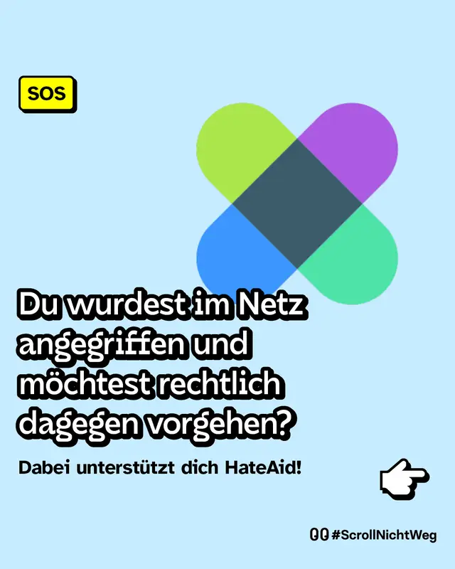 Du wurdest im Netz angegriffen und m&ouml;chtest rechtlich dagegen vorgehen? Dabei unterst&uuml;tzt dich HateAid!