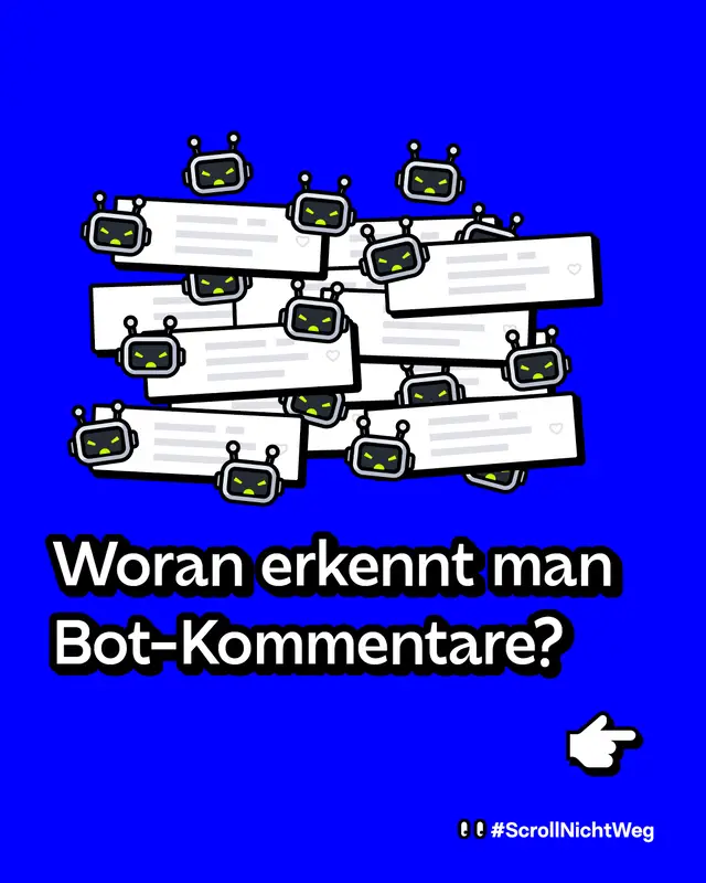 Woran erkennt man Bot-Kommentare? (außenrum Kommentare von Bots)